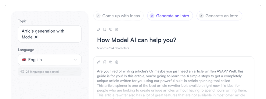 Model AI Writing Interface